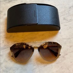 Prada SPR12Q Cinema Sunglasses Brown w/Brown Gradi